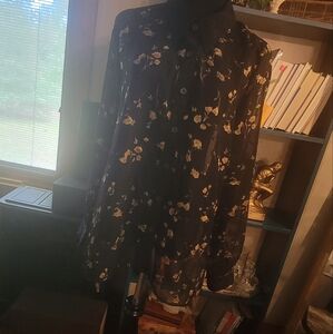 Sheer vintage plus size button down blouse